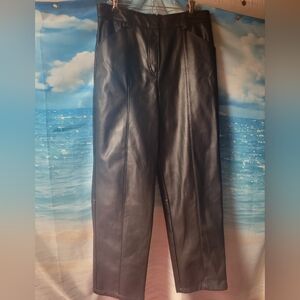 H&M NWOT‎ Black Faux Leather Pants Women's Size 10